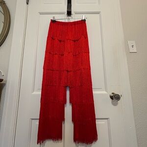 Red Fringe Pants